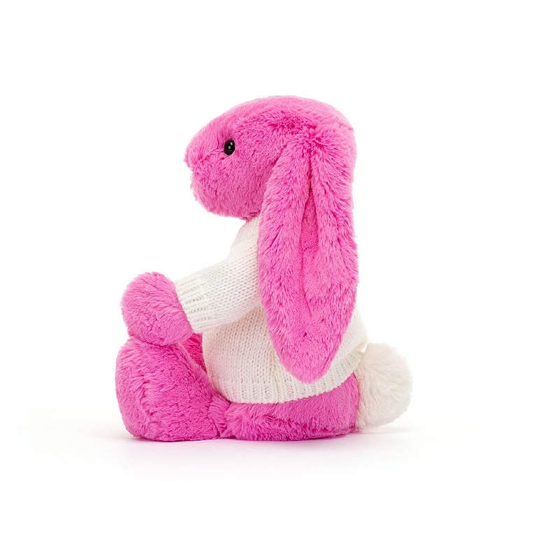 Bashful Hot Pink Bunny With Personalised Cream Jumper 3 Bashful Hot Pink Bunny With Personalised Cream Jumper - Image 3