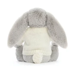 Bashful Silver Bunny With Personalised Cream Jumper -Baby Toy Store JUMPCBAS3BS 3