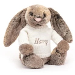 Bashful Cottontail Bunny With Personalised Cream Jumper