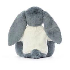 Bashful Dusky Blue Bunny With Personalised Cream Jumper -Baby Toy Store JUMPCBAS3DUSKB 3