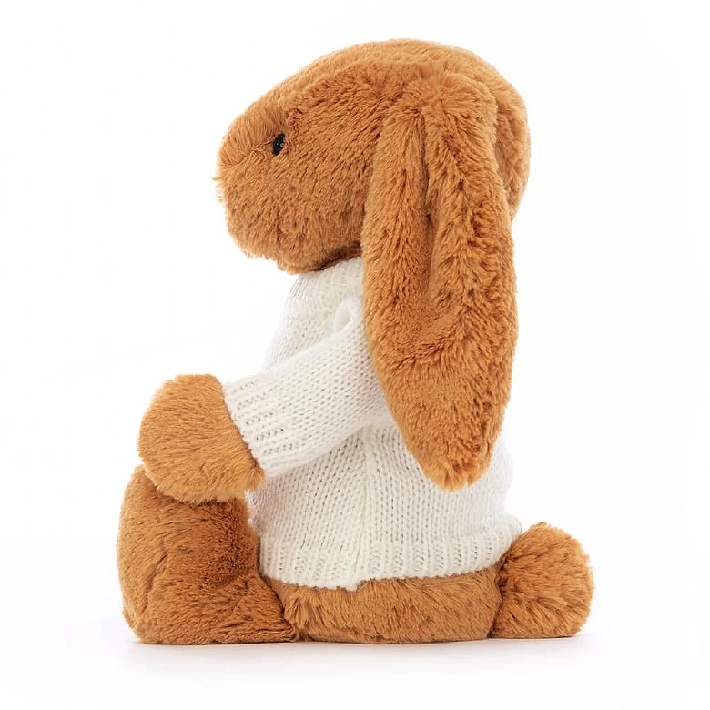 Bashful Golden Bunny With Personalised Cream Jumper 3 Bashful Golden Bunny With Personalised Cream Jumper - Image 3