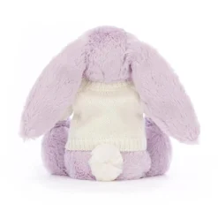 Bashful Lilac Bunny With Personalised Cream Jumper -Baby Toy Store JUMPCBAS3HYUS 3