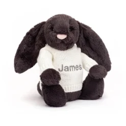 Bashful Inky Bunny With Personalised Cream Jumper