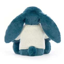 Bashful Mineral Blue Bunny With Personalised Cream Jumper -Baby Toy Store JUMPCBAS3MBB 3