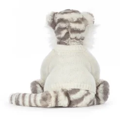 Bashful Snow Tiger With Personalised Cream Jumper -Baby Toy Store JUMPCBAS3SNT 3