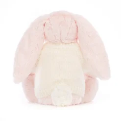Bashful Pink Bunny With Personalised Cream Jumper -Baby Toy Store JUMPCBAS4BP 3