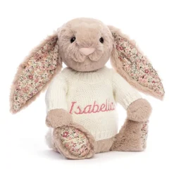 Blossom Bea Beige Bunny With Personalised Cream Jumper