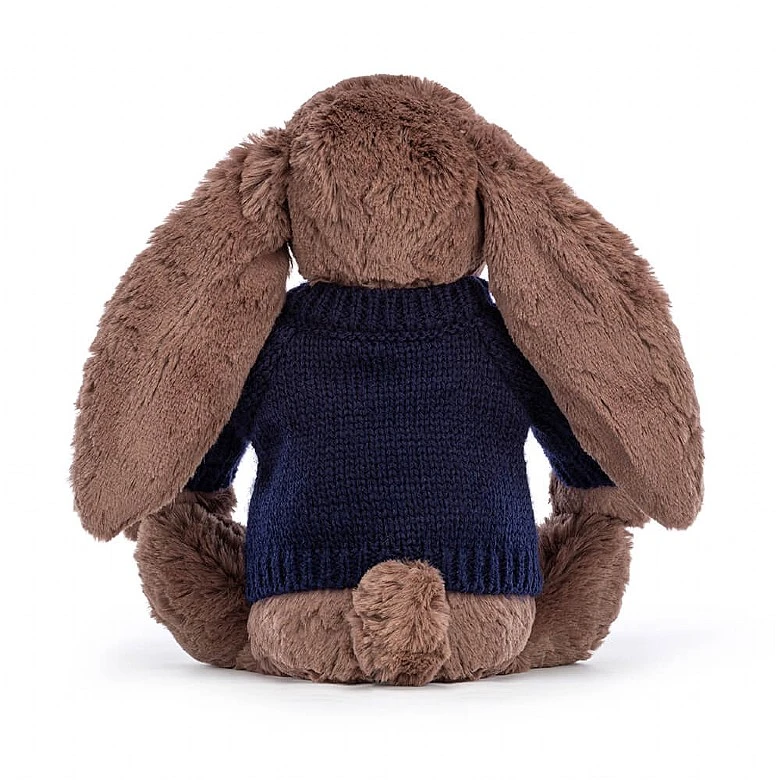 Bashful Fudge Bunny With Personalised Navy Jumper 3 Bashful Fudge Bunny With Personalised Navy Jumper - Image 3