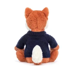 Bashful Fox Cub With Personalised Navy Jumper -Baby Toy Store JUMPNBAS3FXC 2