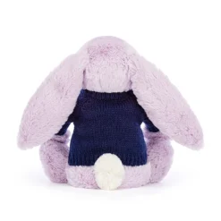 Bashful Lilac Bunny With Personalised Navy Jumper -Baby Toy Store JUMPNBAS3HYUS 2