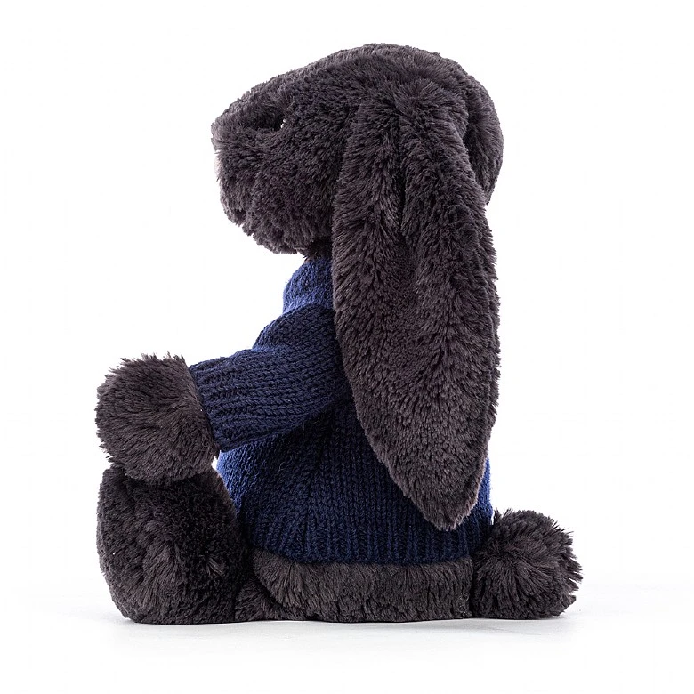 Bashful Inky Bunny With Personalised Navy Jumper 2 Bashful Inky Bunny With Personalised Navy Jumper - Image 2