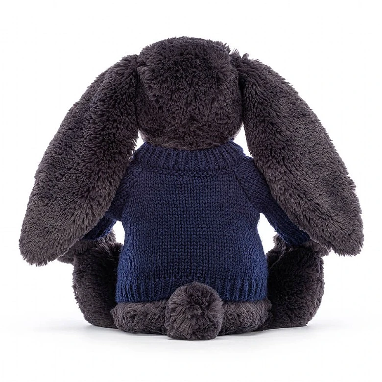 Bashful Inky Bunny With Personalised Navy Jumper 3 Bashful Inky Bunny With Personalised Navy Jumper - Image 3