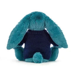 Bashful Mineral Blue Bunny With Personalised Navy Jumper 6 Bashful Mineral Blue Bunny With Personalised Navy Jumper -Baby Toy Store JUMPNBAS3MBB 2