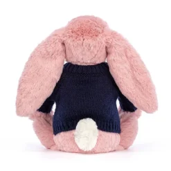 Bashful Petal Bunny With Personalised Navy Jumper -Baby Toy Store JUMPNBAS3PET 2