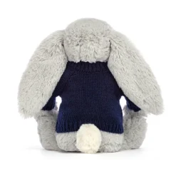 Bashful Shimmer Bunny With Personalised Navy Jumper 6 Bashful Shimmer Bunny With Personalised Navy Jumper -Baby Toy Store JUMPNBAS3SHIM 2