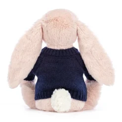 Blossom Blush Bunny With Personalised Navy Jumper -Baby Toy Store JUMPNBL3BLU 2