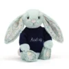 Blossom Sage Bunny With Personalised Navy Jumper