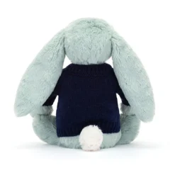 Blossom Sage Bunny With Personalised Navy Jumper -Baby Toy Store JUMPNBL3SG 2