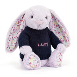 Blossom Jasmine Bunny With Personalised Navy Jumper