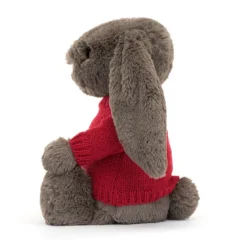 Bashful Truffle Bunny With Personalised Red Jumper 7 Bashful Truffle Bunny With Personalised Red Jumper -Baby Toy Store JUMPRBAS3BTR 2