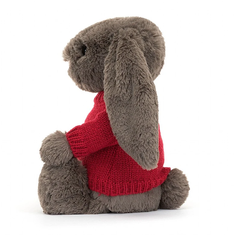 Bashful Truffle Bunny With Personalised Red Jumper 3 Bashful Truffle Bunny With Personalised Red Jumper - Image 3