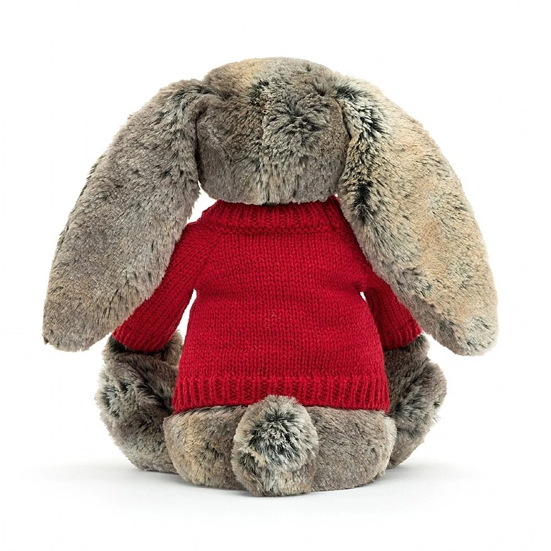 Bashful Cottontail Bunny With Personalised Red Jumper 4 Bashful Cottontail Bunny With Personalised Red Jumper - Image 4