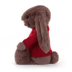 Bashful Fudge Bunny With Personalised Red Jumper -Baby Toy Store JUMPRBAS3FUD 2