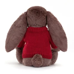 Bashful Fudge Bunny With Personalised Red Jumper -Baby Toy Store JUMPRBAS3FUD 3