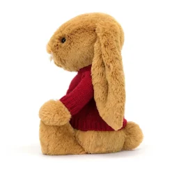 Bashful Golden Bunny With Personalised Red Jumper 7 Bashful Golden Bunny With Personalised Red Jumper -Baby Toy Store JUMPRBAS3GDB 2