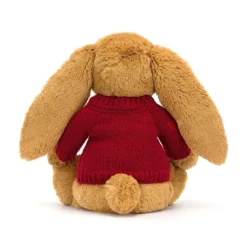 Bashful Golden Bunny With Personalised Red Jumper 8 Bashful Golden Bunny With Personalised Red Jumper -Baby Toy Store JUMPRBAS3GDB 3