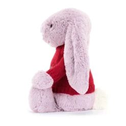 Bashful Lilac Bunny With Personalised Red Jumper -Baby Toy Store JUMPRBAS3HYUS 2