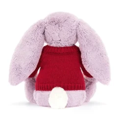 Bashful Lilac Bunny With Personalised Red Jumper -Baby Toy Store JUMPRBAS3HYUS 3