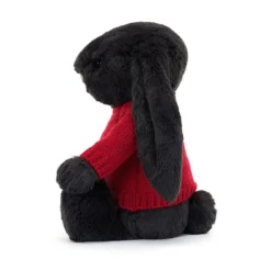 Bashful Inky Bunny With Personalised Red Jumper -Baby Toy Store JUMPRBAS3INK 2