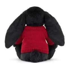 Bashful Inky Bunny With Personalised Red Jumper -Baby Toy Store JUMPRBAS3INK 3
