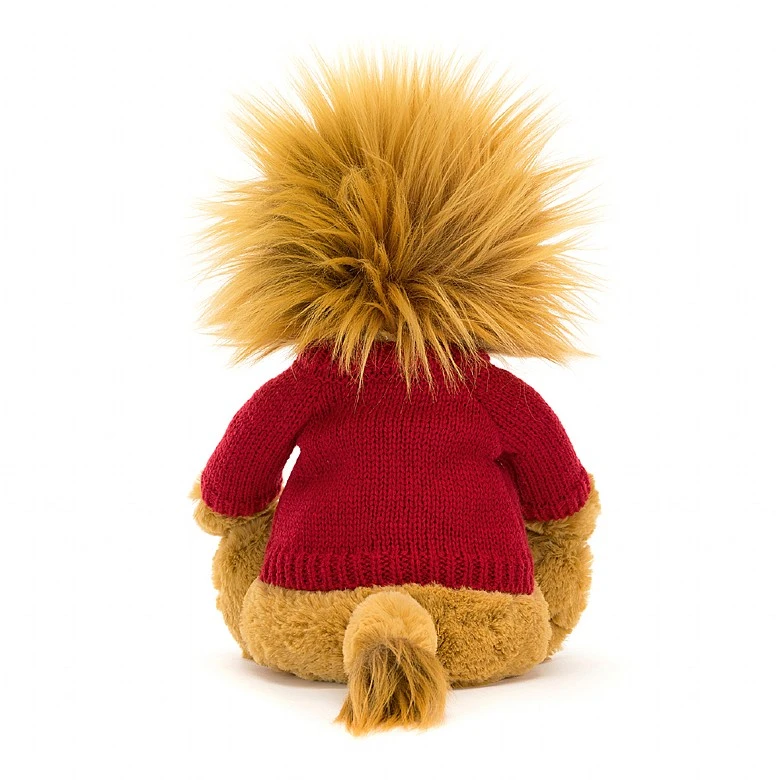 Bashful Lion With Personalised Red Jumper 4 Bashful Lion With Personalised Red Jumper - Image 4