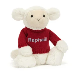 Bashful Lamb With Personalied Red Jumper