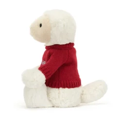 Bashful Lamb With Personalied Red Jumper -Baby Toy Store JUMPRBAS3LUS 2