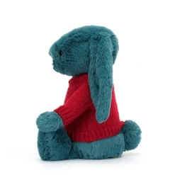 Bashful Mineral Blue Bunny With Personalised Red Jumper 7 Bashful Mineral Blue Bunny With Personalised Red Jumper -Baby Toy Store JUMPRBAS3MBB 2