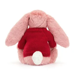 Bashful Petal Bunny With Personalised Red Jumper -Baby Toy Store JUMPRBAS3PET 3