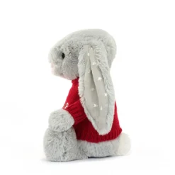 Bashful Shimmer Bunny With Personalised Red Jumper 7 Bashful Shimmer Bunny With Personalised Red Jumper -Baby Toy Store JUMPRBAS3SHIM 2