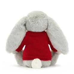 Bashful Shimmer Bunny With Personalised Red Jumper 8 Bashful Shimmer Bunny With Personalised Red Jumper -Baby Toy Store JUMPRBAS3SHIM 3