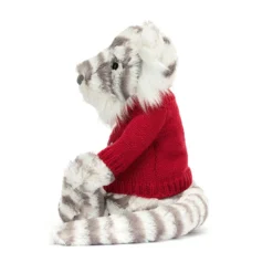 Bashful Snow Tiger With Personalised Red Jumper 7 Bashful Snow Tiger With Personalised Red Jumper -Baby Toy Store JUMPRBAS3SNT 2