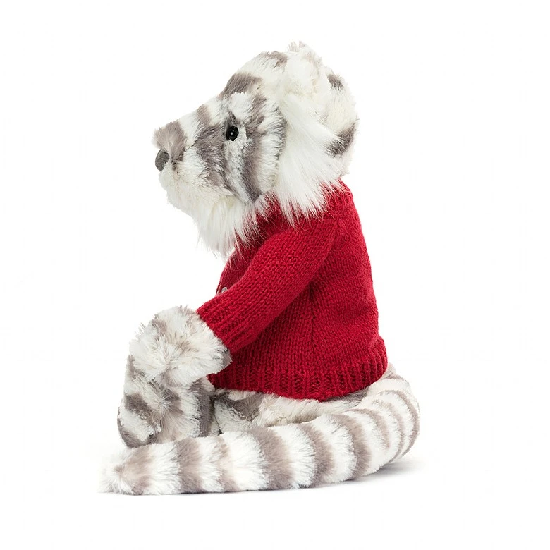 Bashful Snow Tiger With Personalised Red Jumper 3 Bashful Snow Tiger With Personalised Red Jumper - Image 3