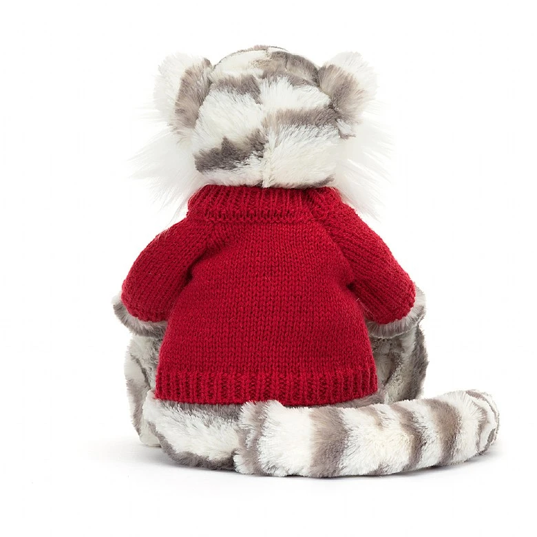 Bashful Snow Tiger With Personalised Red Jumper 4 Bashful Snow Tiger With Personalised Red Jumper - Image 4