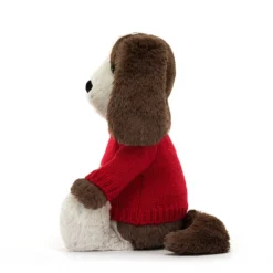 Bashful Fudge Puppy With Personalised Red Jumper -Baby Toy Store JUMPRBAS3SPAN 2
