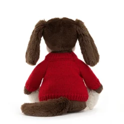 Bashful Fudge Puppy With Personalised Red Jumper -Baby Toy Store JUMPRBAS3SPAN 3