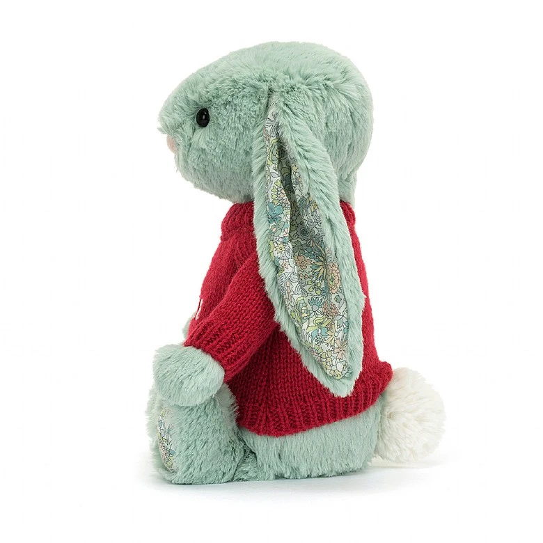 Blossom Sage Bunny With Personalised Red Jumper 3 Blossom Sage Bunny With Personalised Red Jumper - Image 3