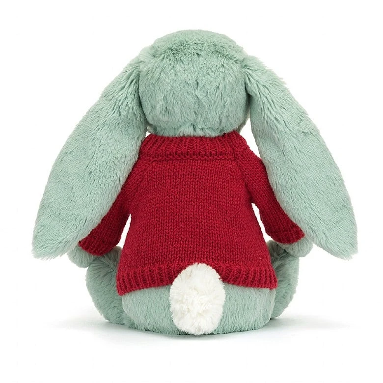 Blossom Sage Bunny With Personalised Red Jumper 4 Blossom Sage Bunny With Personalised Red Jumper - Image 4