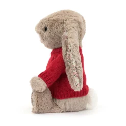 Blossom Bea Beige Bunny With Personalised Red Jumper -Baby Toy Store JUMPRBLN3BB 2