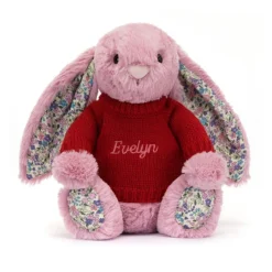 Blossom Tulip Bunny With Personalised Red Jumper -Baby Toy Store JUMPRBLN3BTP 4